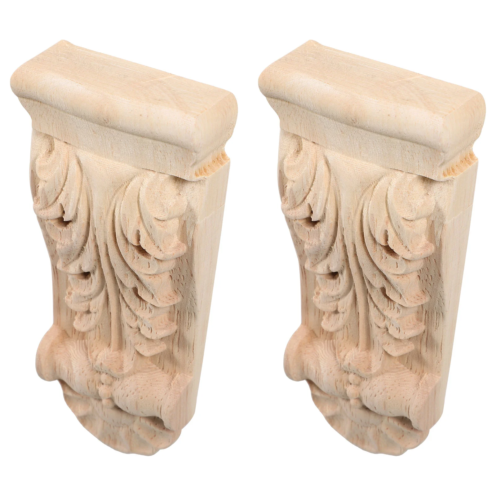 

2 Pcs Wooden Roman Column Carved Onlay Applique Decorative for Furniture Solid Wood Easy Install Classical Charm Artistic Appeal
