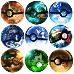 Pokémon Go Ball com Base de Luz LED para Crianças, Anime Poke Ball, Brinquedos para Crianças, Presentes de Natal, Mew Mewtwo, K9