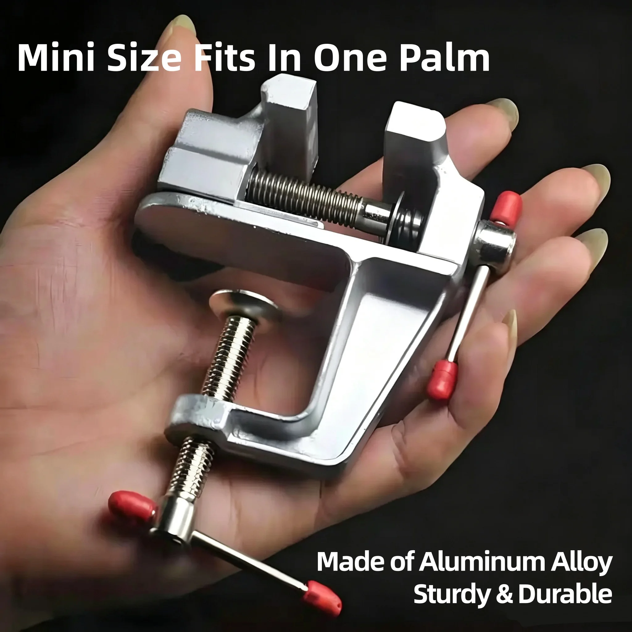 35mm Aluminium Mini Swivel Table Vise Multifunctional Clamp On Bench Vice For Household DIY Jewelry Mold Repair Wood Cutting