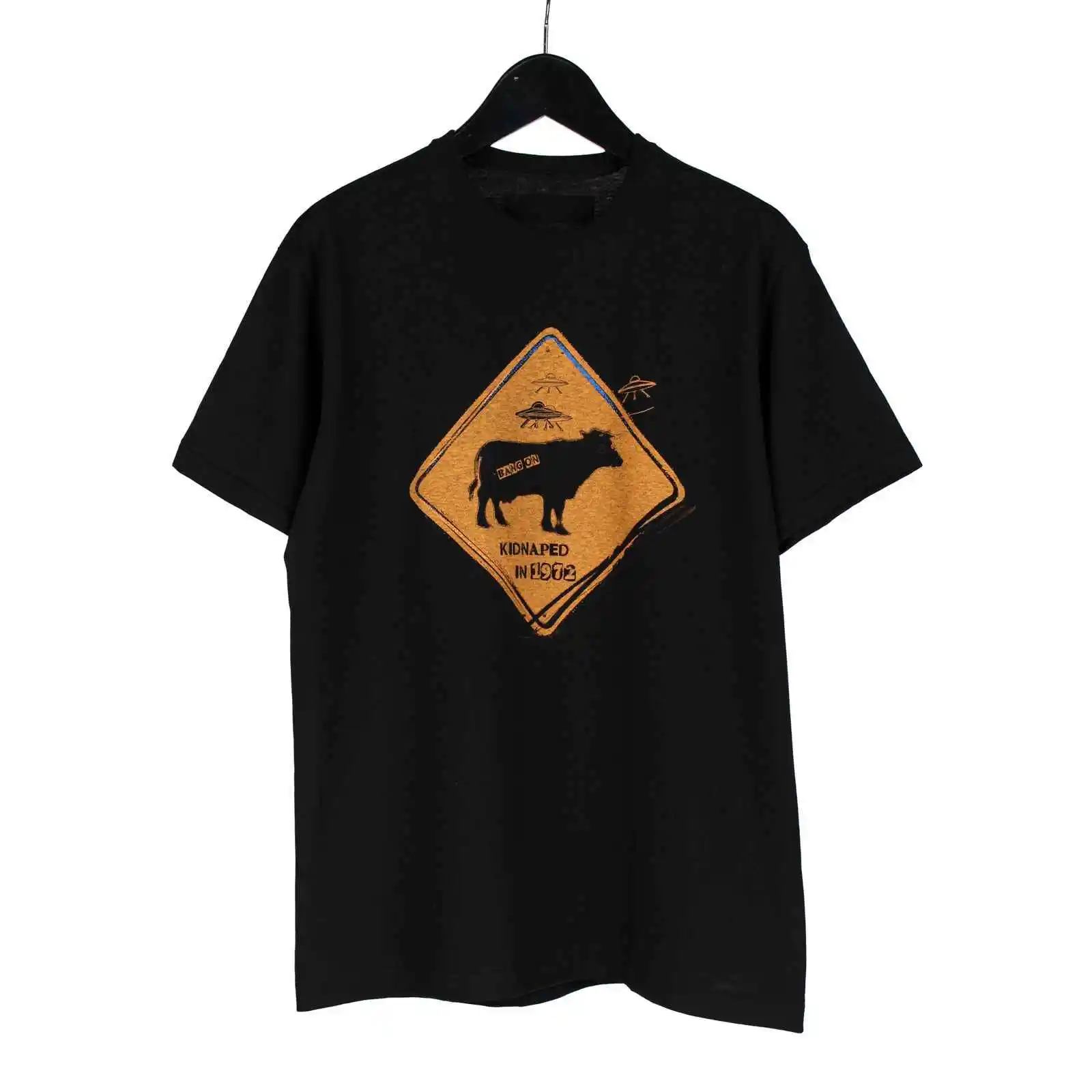 

TOP-YAMAMOTO Японский оригинальный дизайн Темно-нишевая свободная футболка с принтом