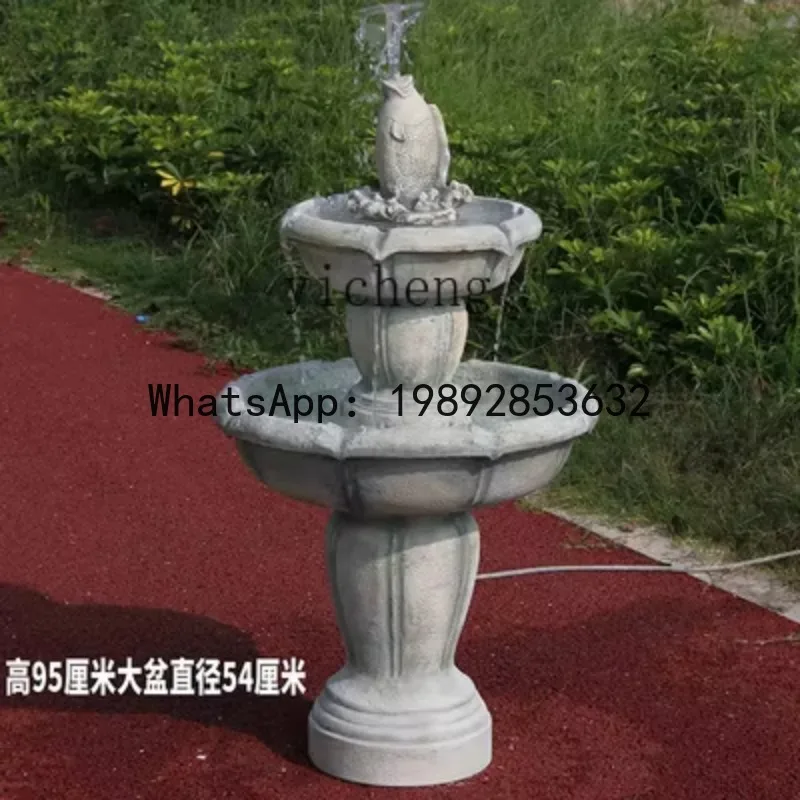 B1  outdoor fountain European sculpture fish pond flowing water living room decoration floor garden ornament fairy garden