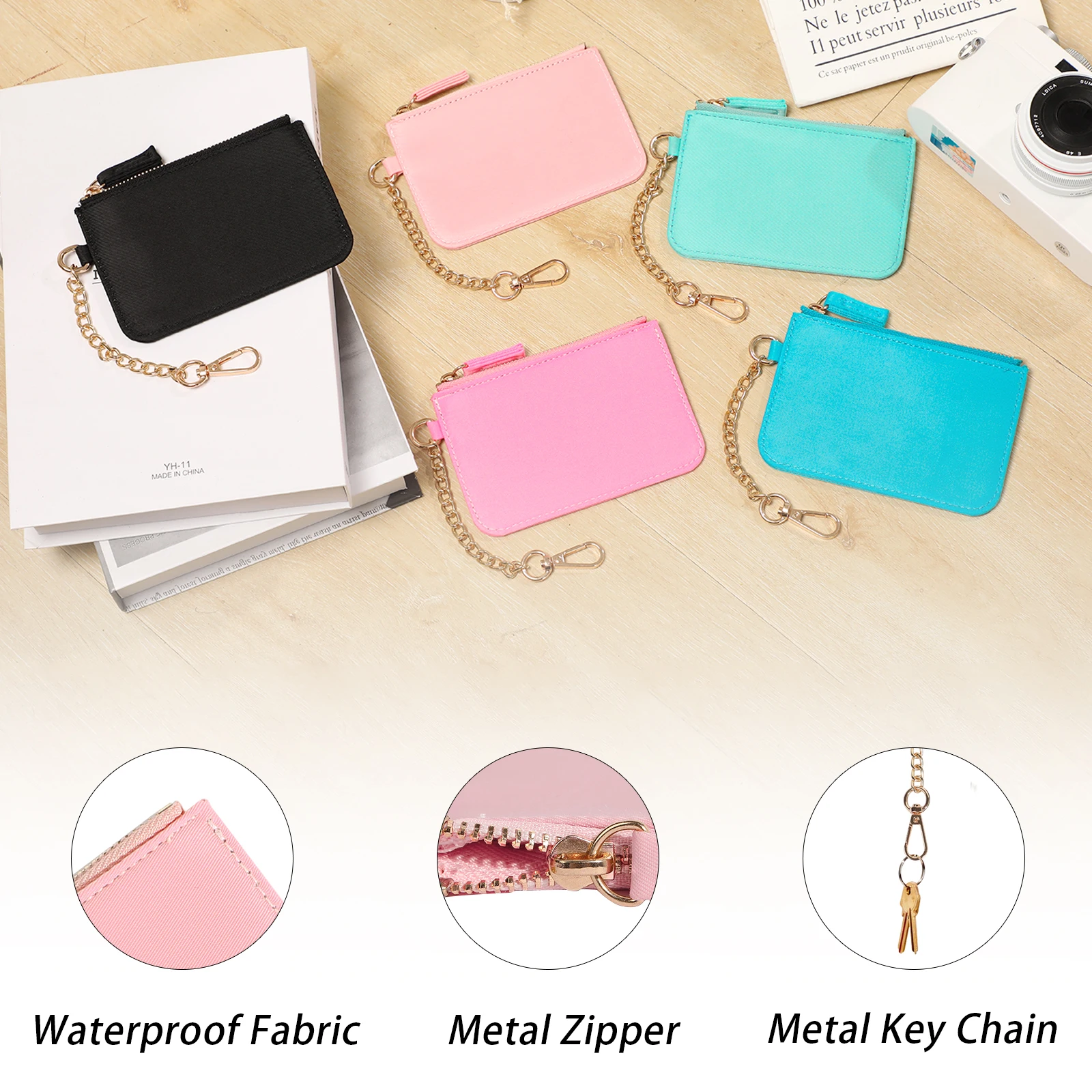 Nylon Pouch Waterproof Coin Purse Portable Redit ID Card Holder Durable Zipper Key Wallet Outdoor Money Bags Women Clip