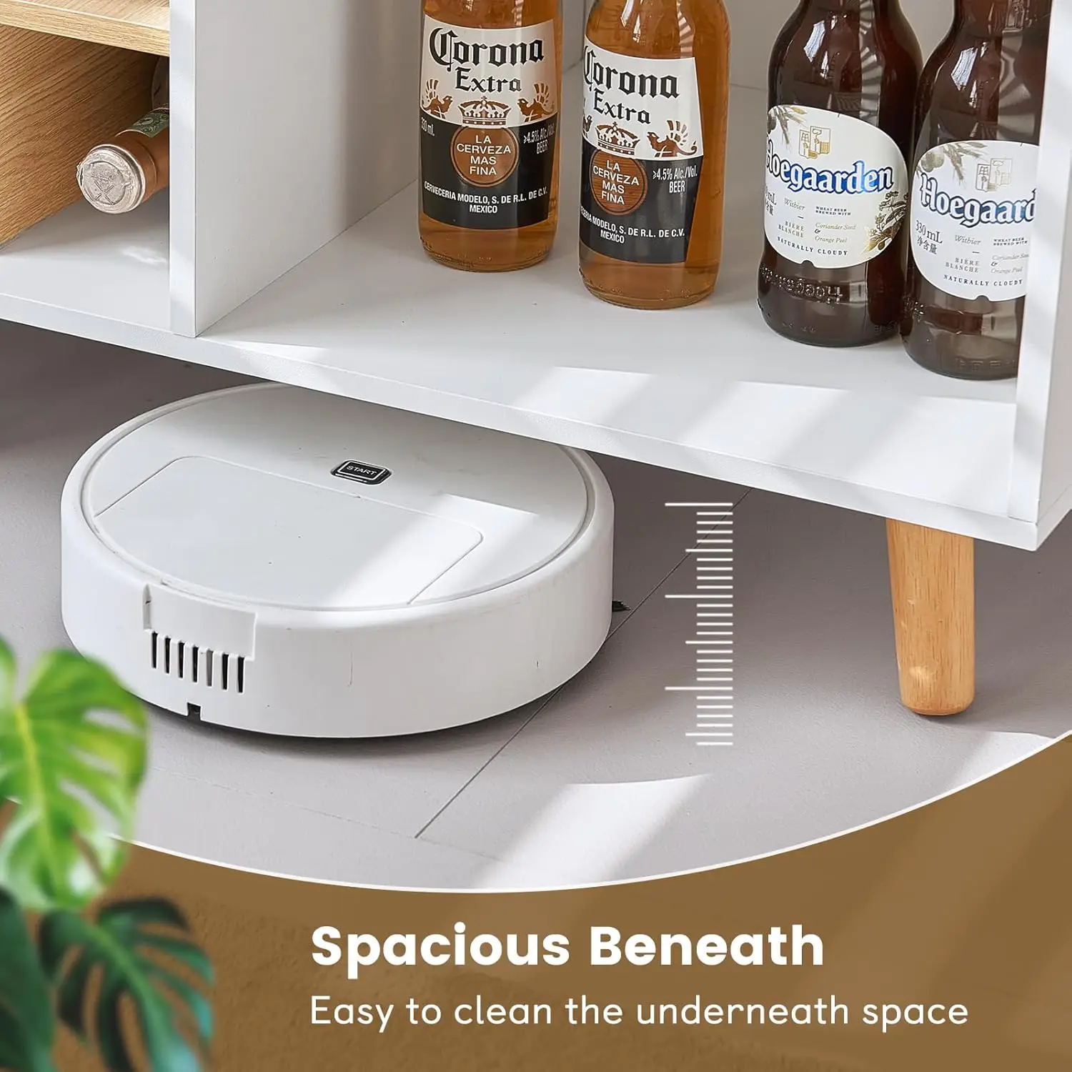 Mobile Bar con Presa di Corrente e Luce LED, Armadietto Bar con Cassetti e Ripiani Rimovibili, Personalizzabile