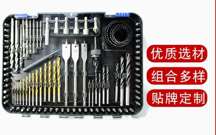 

Набор из 100 сверл и бит для ударного шуруповерта для сверления металла, дерева, кирпича и пластика