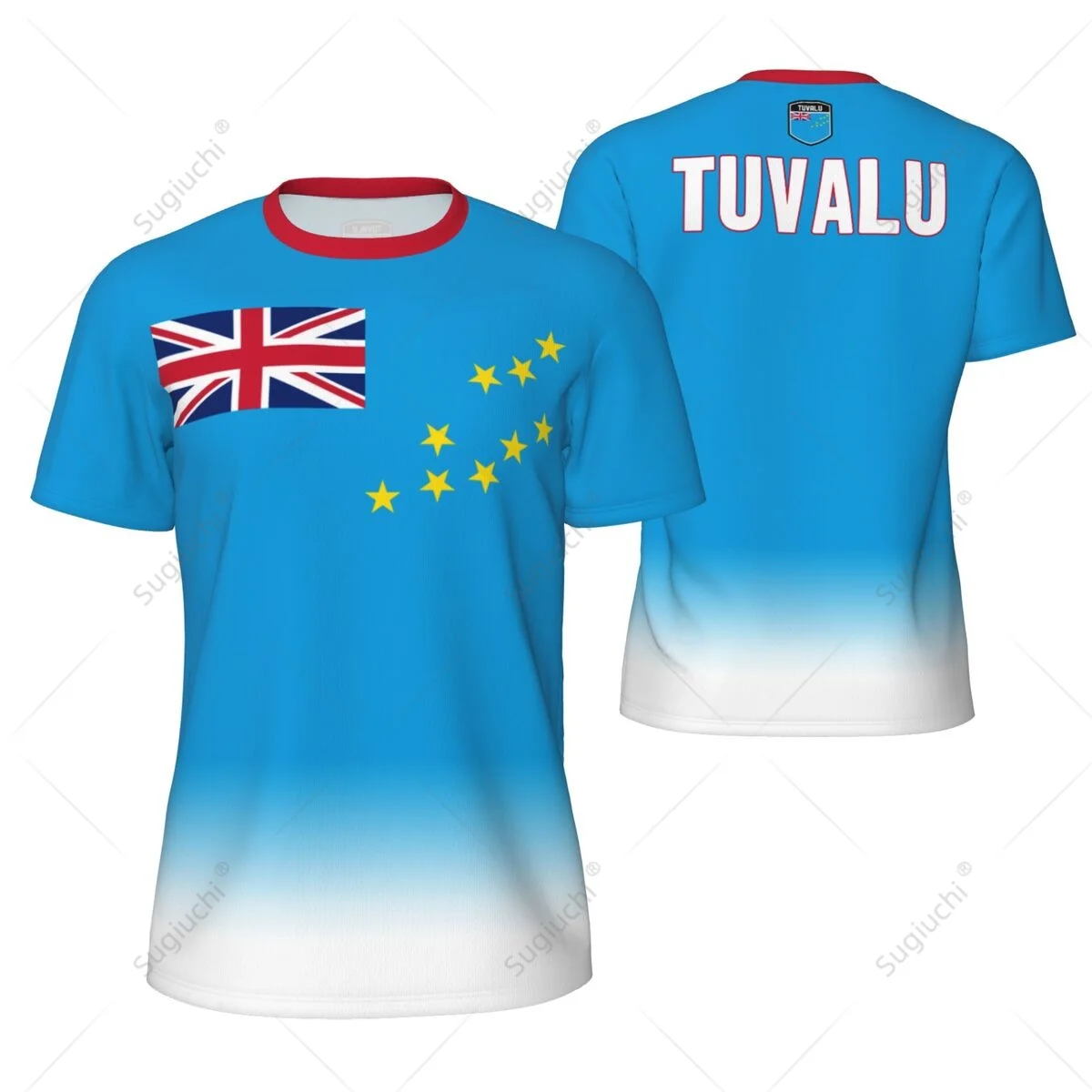 Sports Mesh T-shirt Tuvalu Flag For Running Bike Soccer Tennis Football Fitness Tees 3D Printed Custom