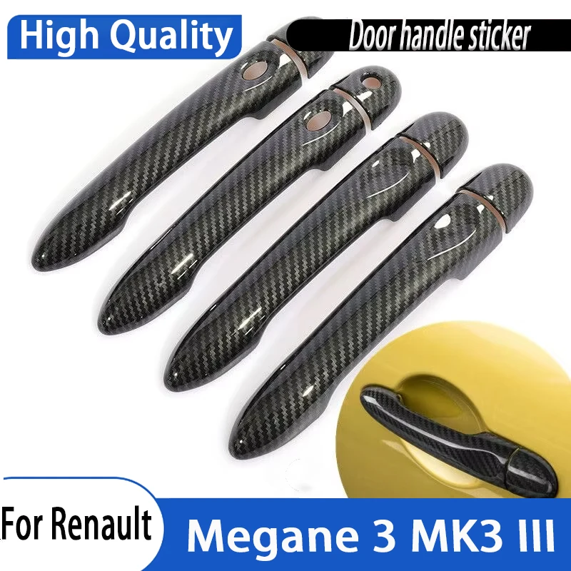 Styling Accessories For Renault Megane 3 MK3 III 2008 2009 2010 2011 2012 2013 2014 2016 Carbon Fiber Car Door Handle Cover Trim
