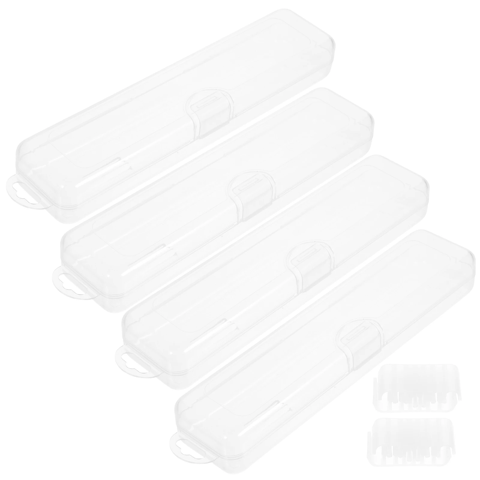 

4pcs Transparentmulti-Functional Portable Plastic Storage Box For Travel Pills Coins Small Objects Organizer Case
