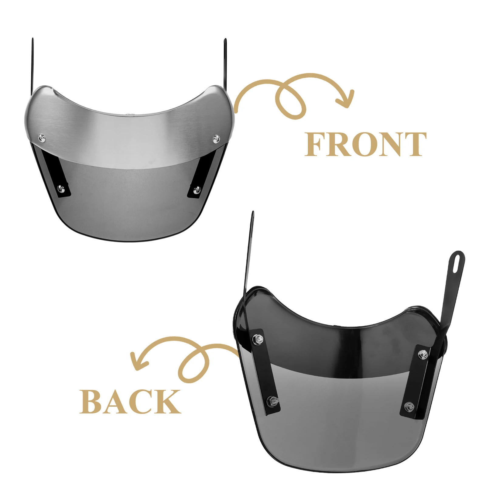 

Motorcycle Windscreen 5-7 Inch Round Light Grey Plastic Iron Universal Fit Electric Scooter Vintage Style Windshield Deflector