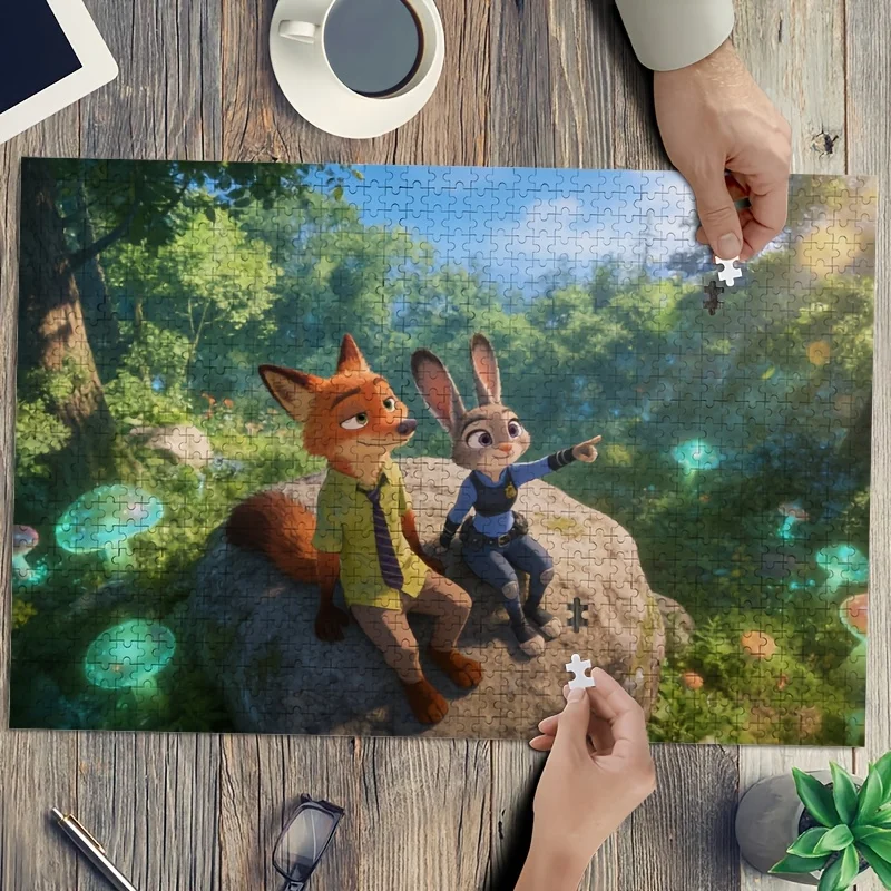 Puzzle affiche Disney Zootopia Judy Hopps et Nick Wilde, 1000 pièces |   Idéal pour le divertissement à domicile, la décoration de la maison, les cadeaux, Suita