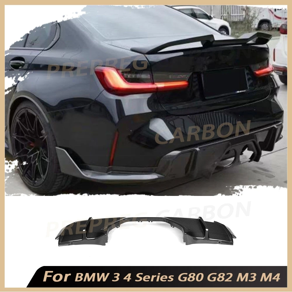 

Задний бампер из сухого углерода, спойлер, диффузор для BMW 3, 4 серии G80 G82 G83 M3 M4 2021, волокнистое стекло