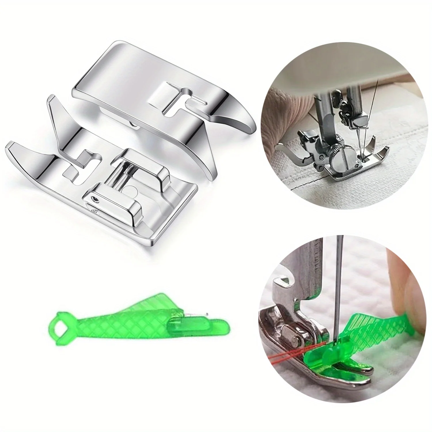 1/3/5Pcs Universal Sewing Presser Foot, Straight Stitch & Zig Zag Foot with Needle Threader for Low Shank Domestic Machines