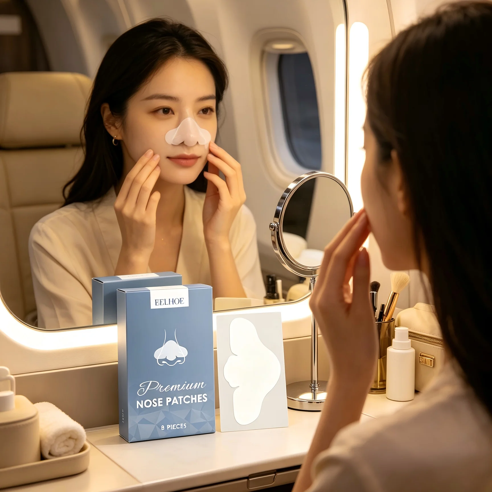 EELHOE Nose Patches Anti Blackhead Remover Pore Cleaning Oil Control Painless Overnight Hydrolyzed Collagen Nose Pore Strips