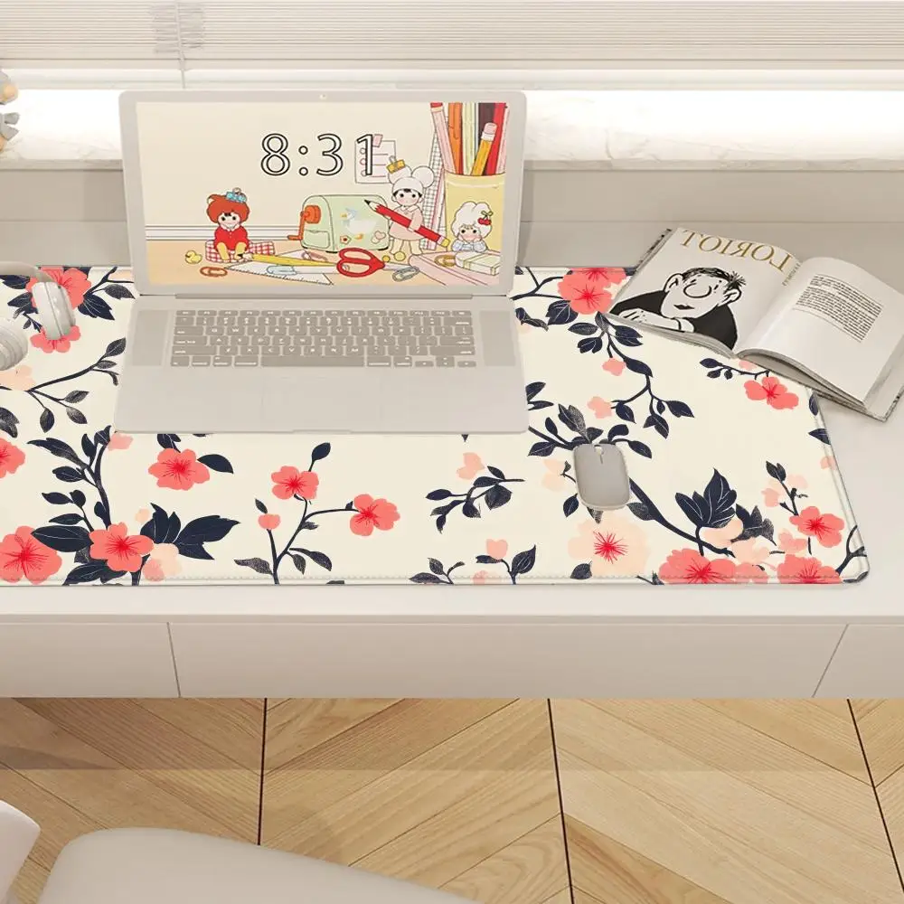HYBXAXC Vintage Floral Seamless Pattern Mouse Pad Durable Rubber Pad with Anti-Slip Base