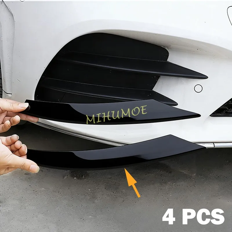 

Glossy Black Car Front Bumper Grille Strip Cover Trims Accessories For 2019-2023 Mercedes C-Class W205 S205 C205 A205