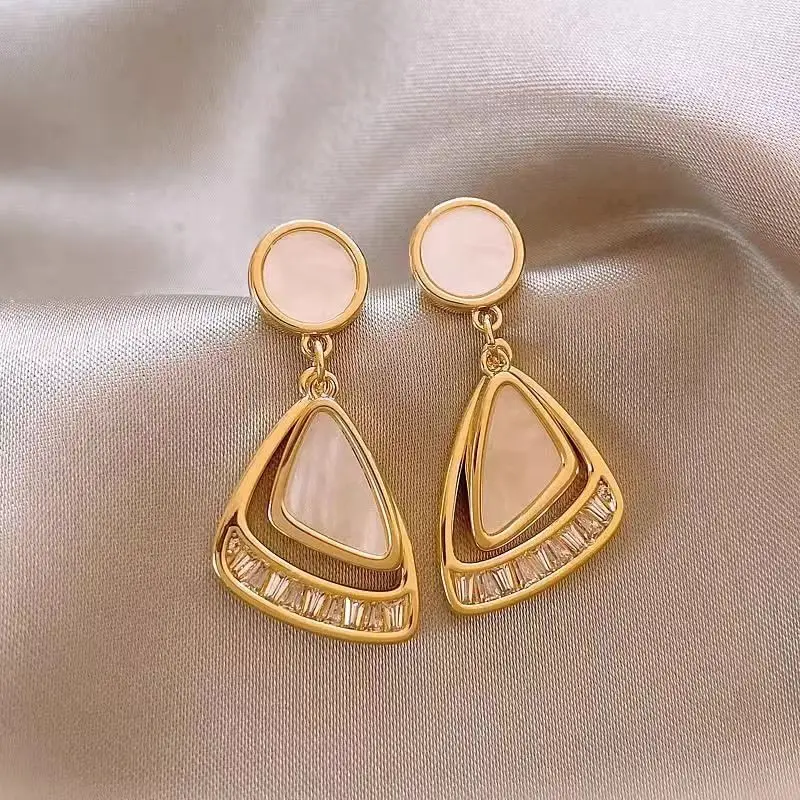 Korean Exquisite Leaf Pearl Dangle Earrings For Women Shiny Zircon Love Bowknot Long Tassel Drop Earring Party Charm Jewelry