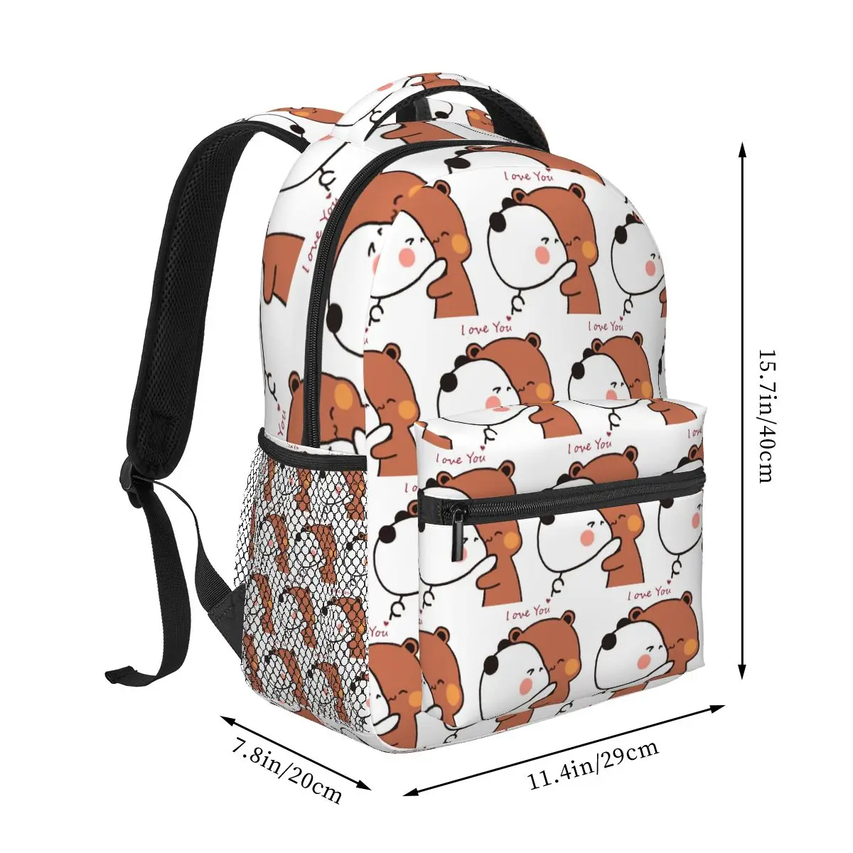 Bubu Dudu Panda And Brownie Bear Couple Backpack Student Boys Girls BookBag Kids School Bag Computer Shoulder Bags for Men Women