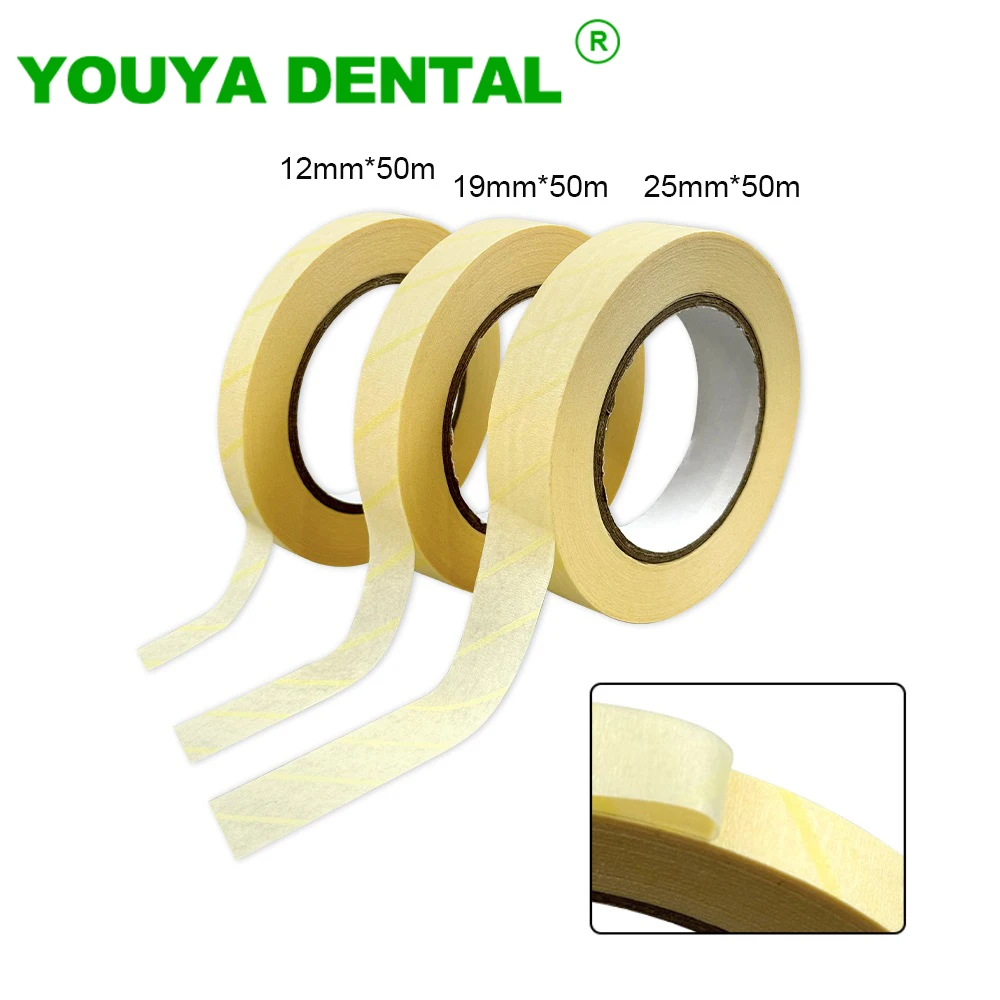 50m/Roll Dental Sterilization Indicator Tape 12/19/25mm Medical Autoclave Card Steam Indicator Tape Oral Care Dentistry Supplies