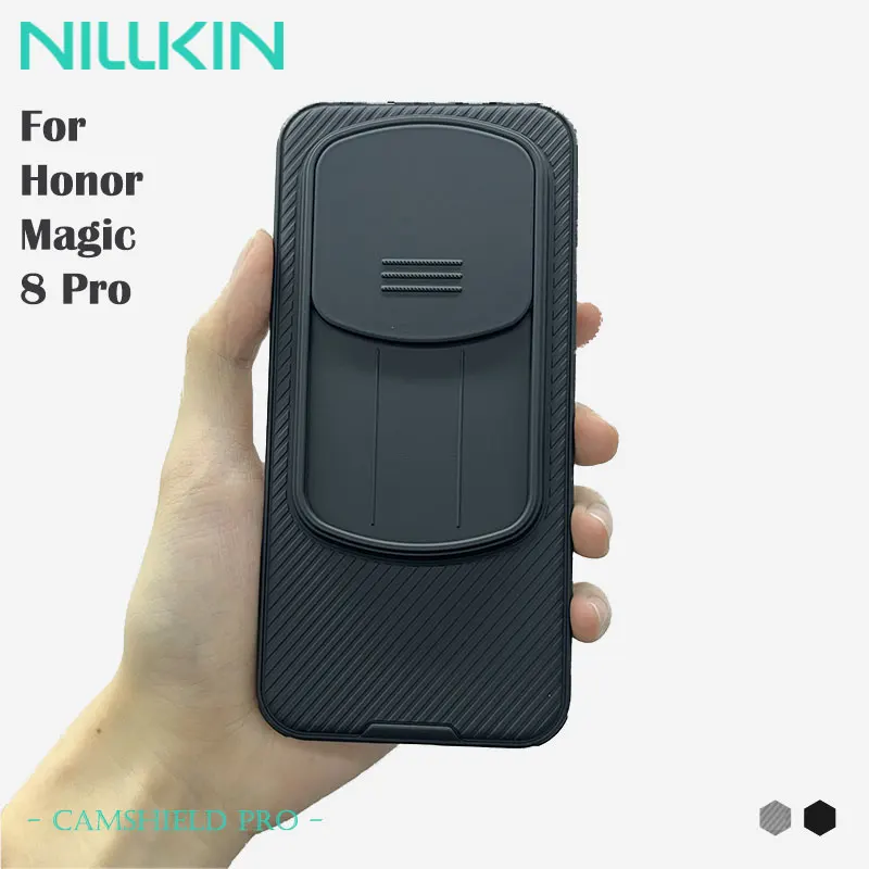 Чехол для Honor Magic 8 Pro, NILLKIN CamShield, эко-материал ПК + ТПУ, защита от отпечатков пальцев, защита от масла, полная защита, слайд-камера