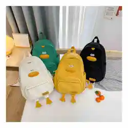 2024 Kindergarten School Bag Lightweight Wear-resistant Children Travel Backpack Cute Duck-shaped Nylon Backpack Kids School Bag