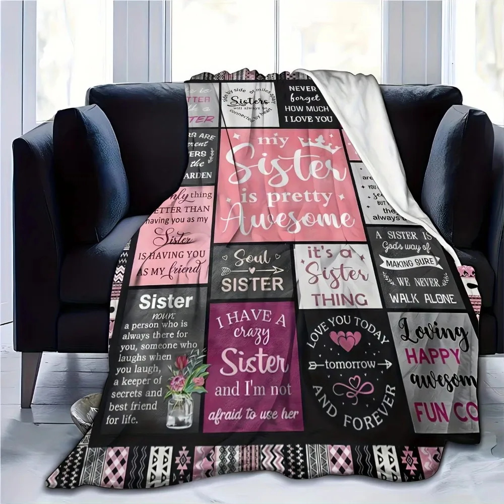 Luxuriously Soft Flannel Blanket - Perfect Gift for Sisters, Cozy Sofa Blanket, Ideal for Home, Office, and Ultimate Comfort