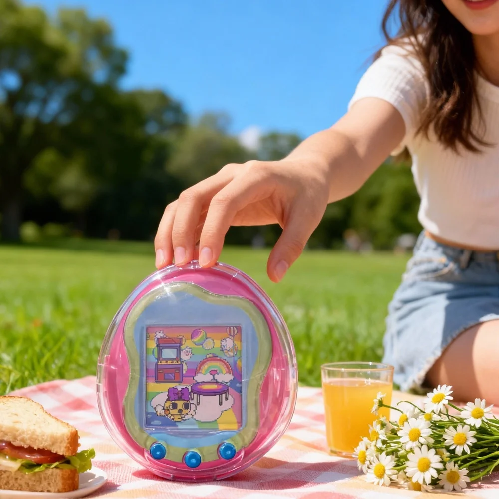 

for Tamagotchi Uni Game Console Transparent Pc Protective Cover With Lanyard