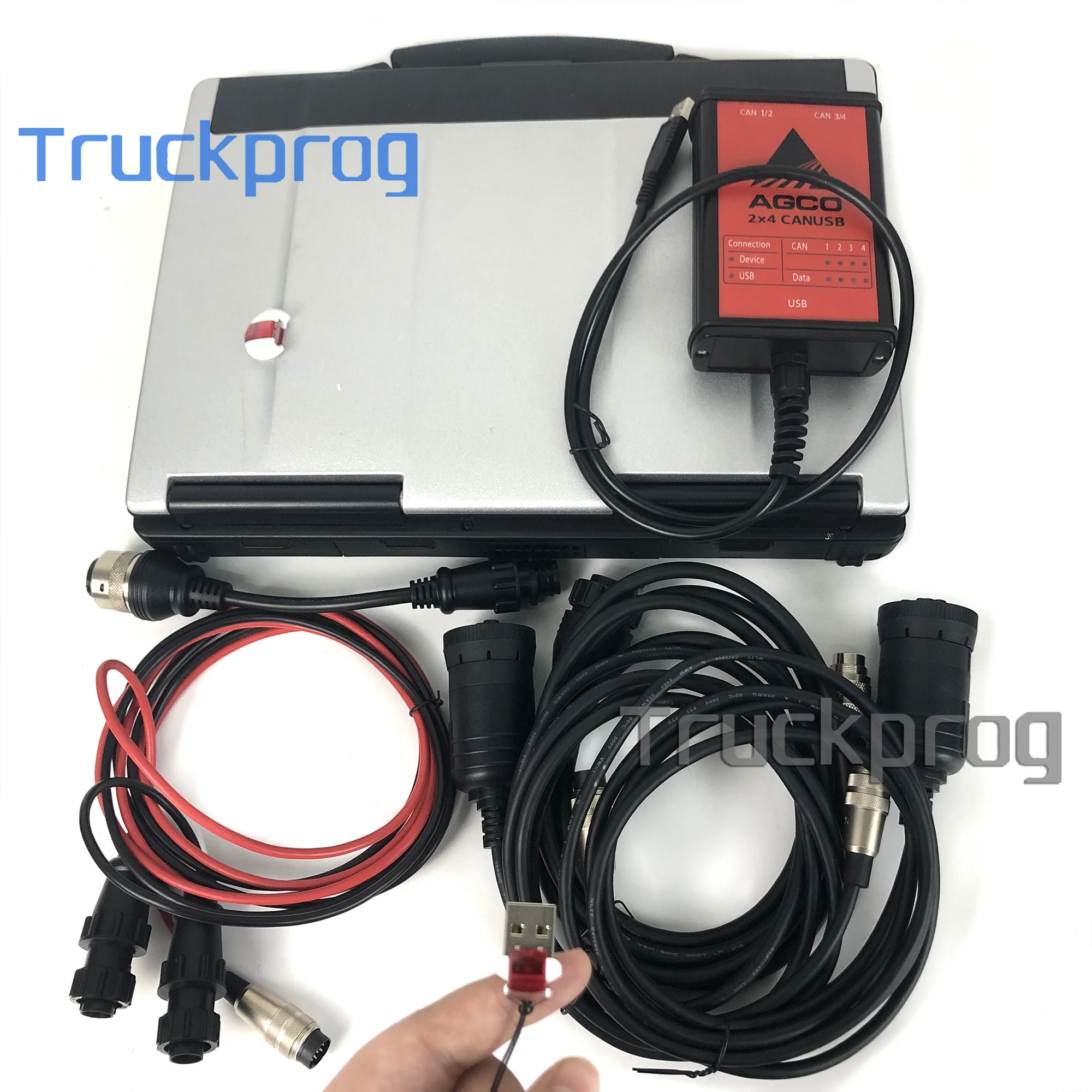 CF53 laptop with For AGCO Tractor Diagnostic Tool for Massey Ferguson Fendt AGCO EDT Electronic Diagnostic Tool with key dongle