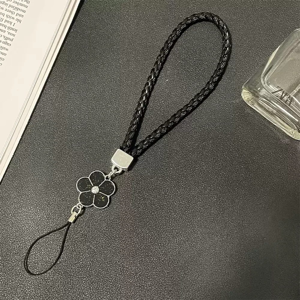 Solid Color Phone Wrist Strap, Colorful Flower Lanyard