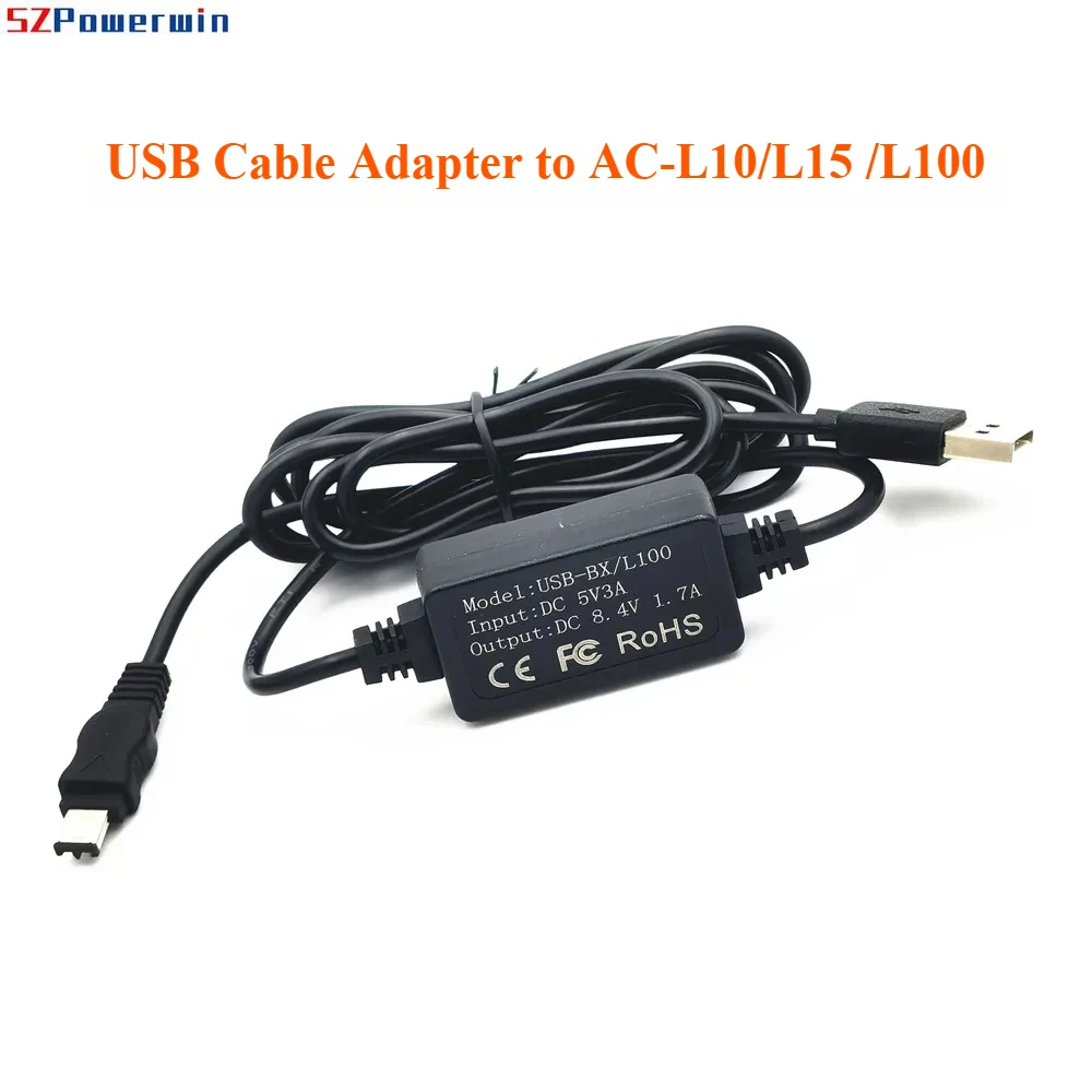 Powerwin AC-L100 AC-L10A AC-L15A AC-L100A 5V USB Drive Cable Power For SONY Handycam DCR-TRV MVC-FD DSC-S30 DCR-DVD100 Camcorder