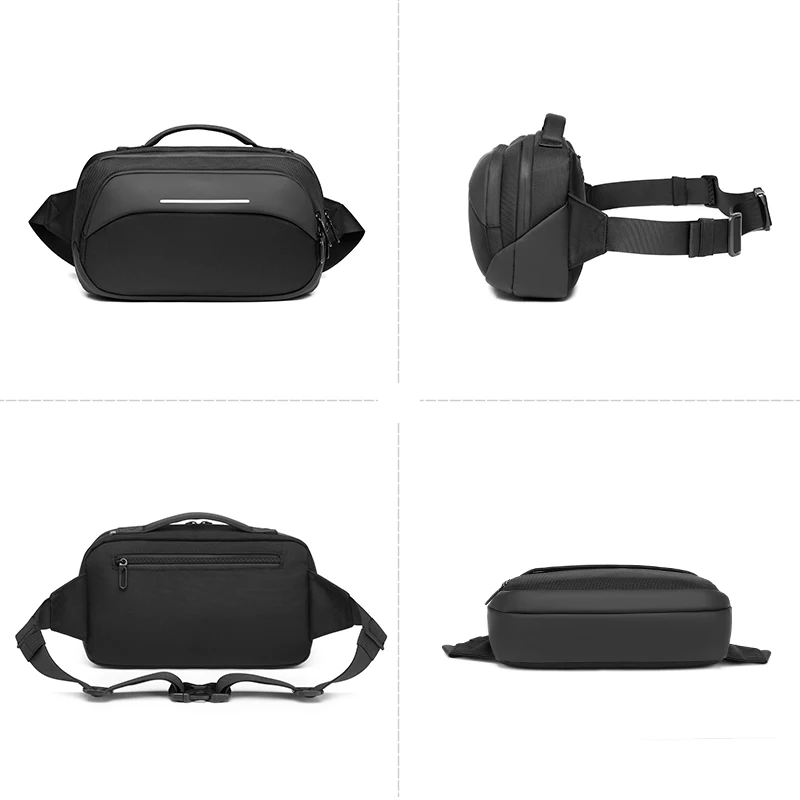 Imagem -03 - Ozuko-bolsa de Cintura Impermeável para Homens Fanny Packs de Viagem Curta Bolsas de Peito Masculinas Bolsa Crossbody Casual Bolsa de Cinto Moda ao ar Livre Nova Marca