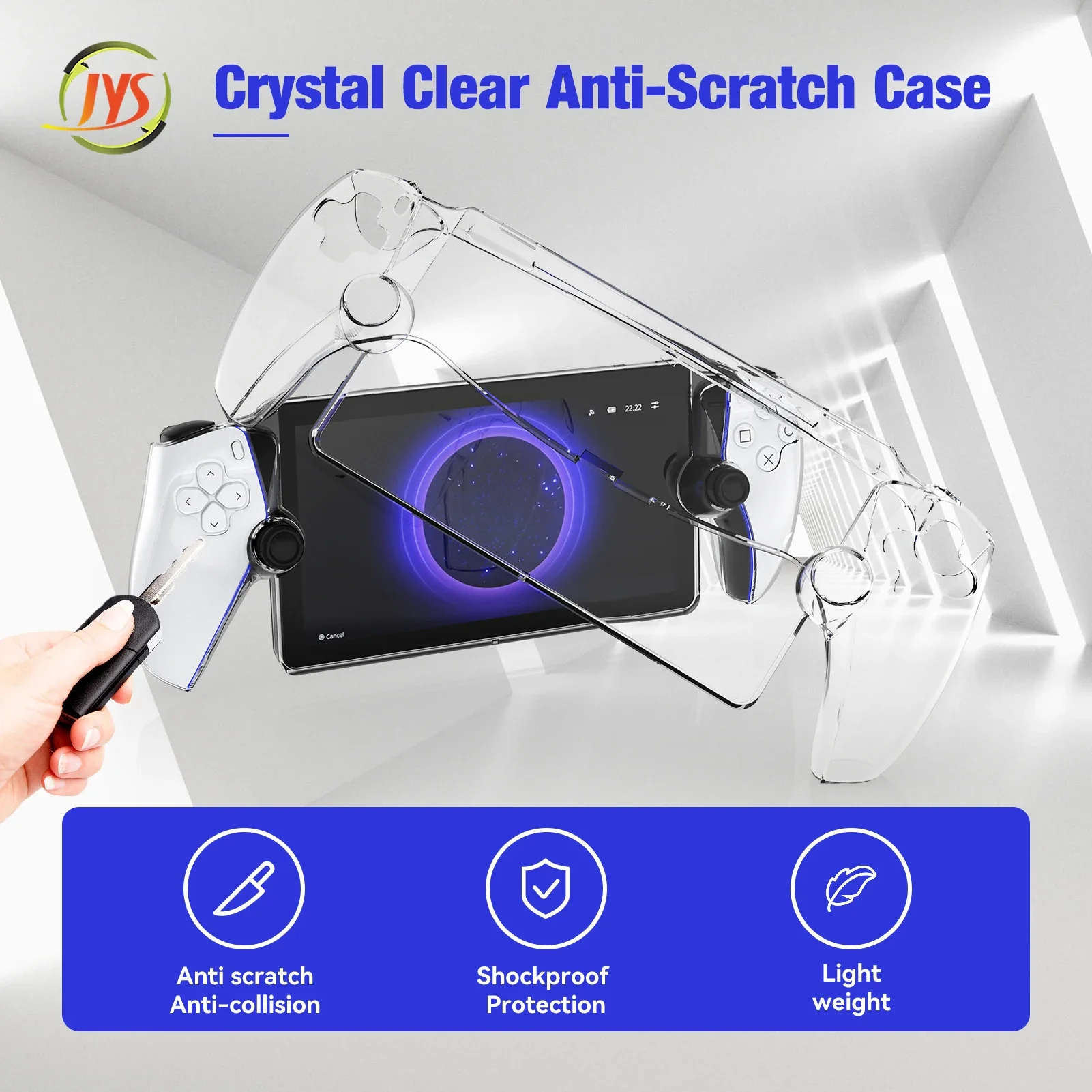 for PS5 Portal Crystal protective hard case for PS5 new handheld crystal case transparent PC protective sleeve split type cover