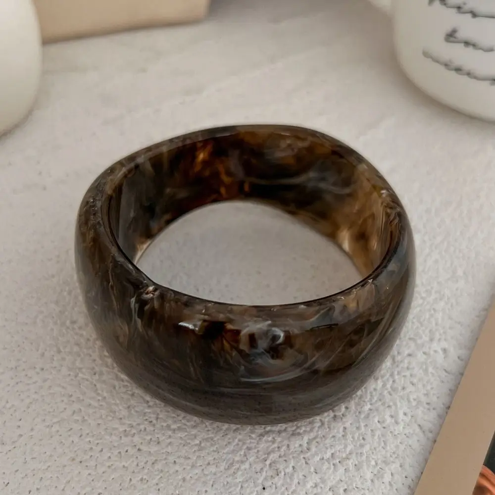 Vintage Irregular Chunky Bangles Thick Exaggerated Resin Acrylic Bracelets Geometric Lady's Bracelet Gifts
