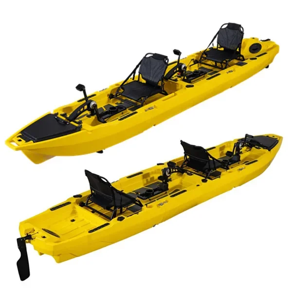 10ft 14ft Roto-Mold Modular Pedal Drive Kayak 2-Person Canoe Pedal System Plastic Hull Material 4.5m Length  HDPE