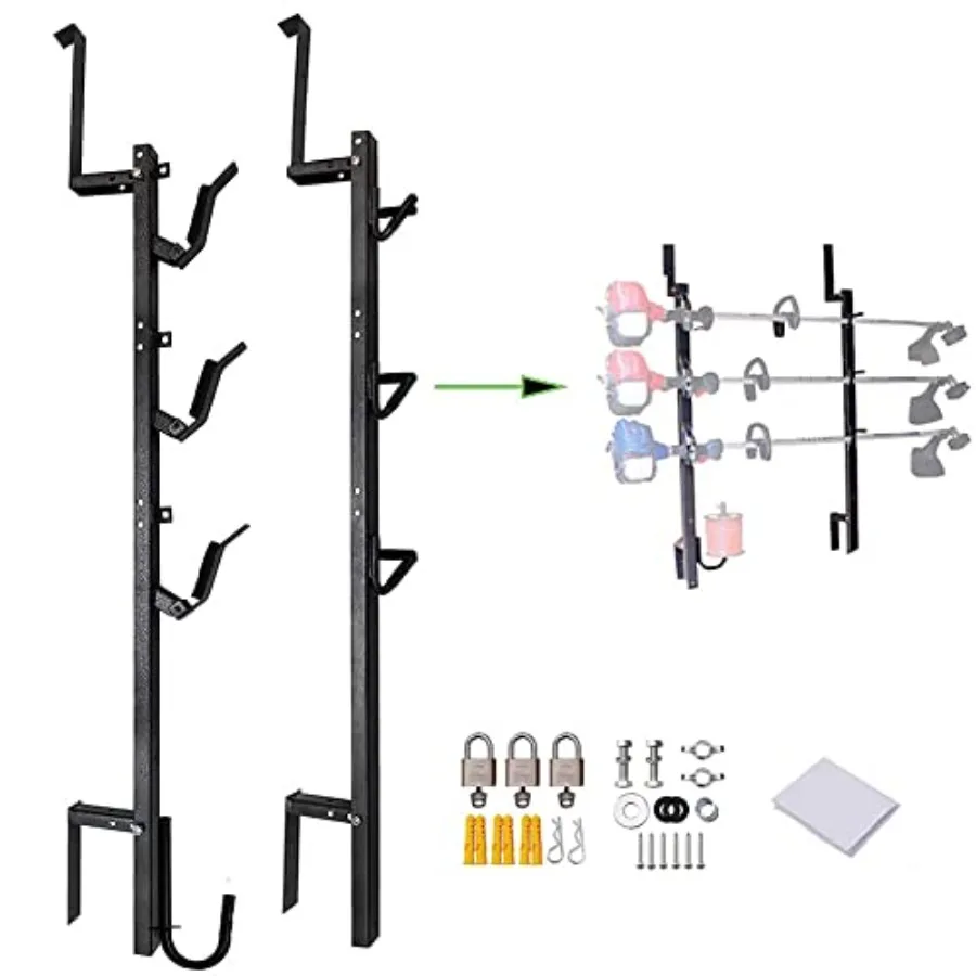 3 Place Trimmer Rack with Locks for Secure Storage and Organization of Trimming Tools in Enclosed or Open Trailers Ideal Soluti