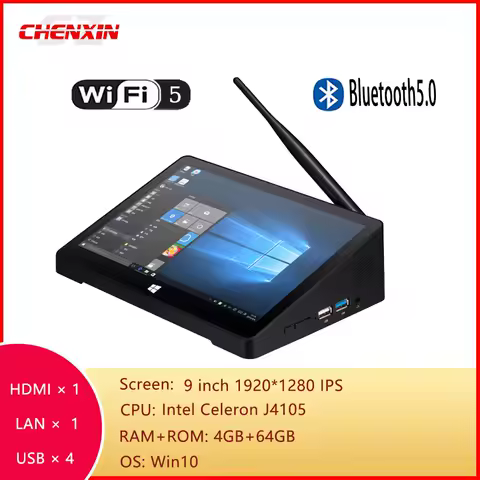 9inch 1920*1280 PIPO X9S H89 Mini PC Win11 Win10 N4020 J4105 4G 64G Tablet PC WIFI5 BT5.0 RJ45 Pocket PC 12V 2.4A Mini Desktop