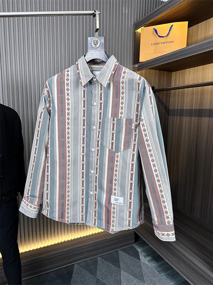 

Faionable Design Men's Casual Loose Fit irt 3D Embroidery Versatile Autumn Season Long Sve Anti-Stain Waterproof