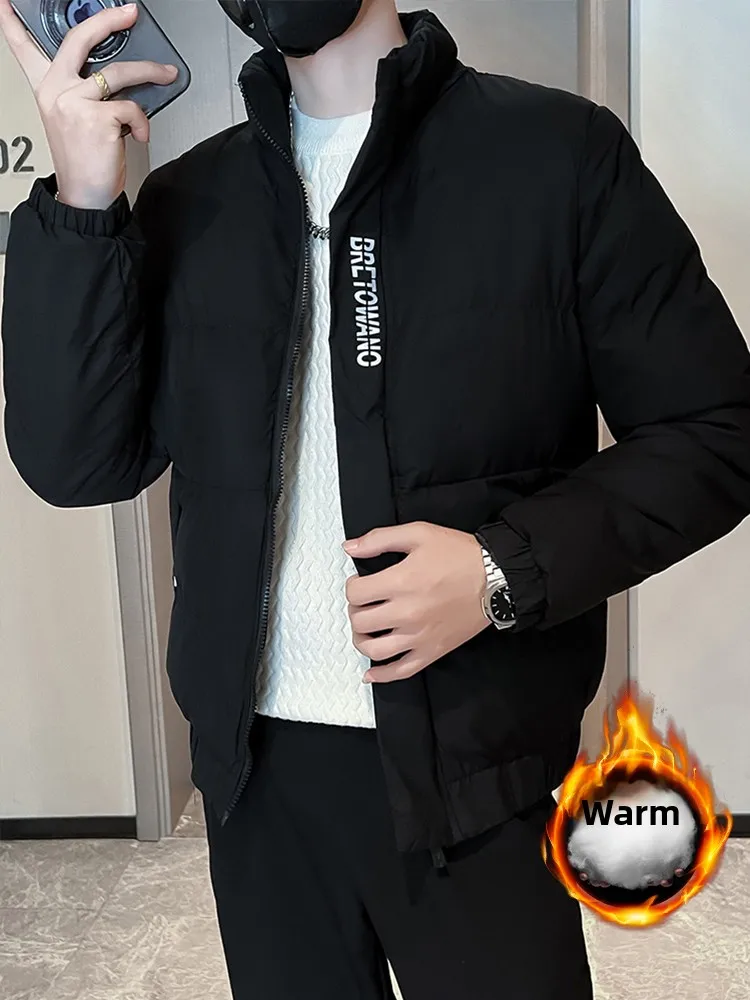 

Men's Thiened Warmth down Cotton Jaet Autumn Winter New Sle Faion Brand Hip Haome Winter Cold Resistance Cotton Coat