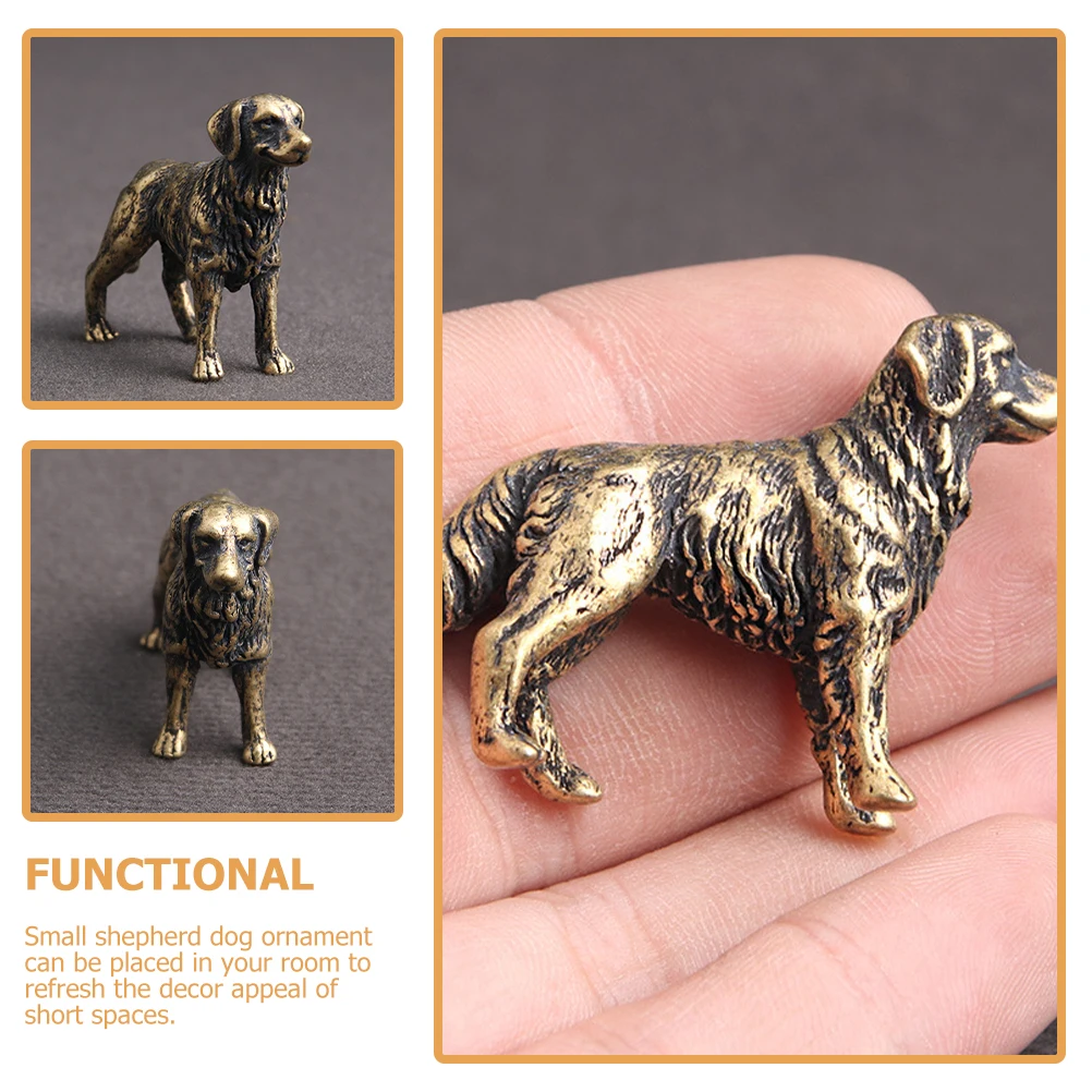 

Shepherd Dog Small Desktop Decor For Home Office Car Vintage Metal Animal Ornament Craft Dog Table Ornament Statue