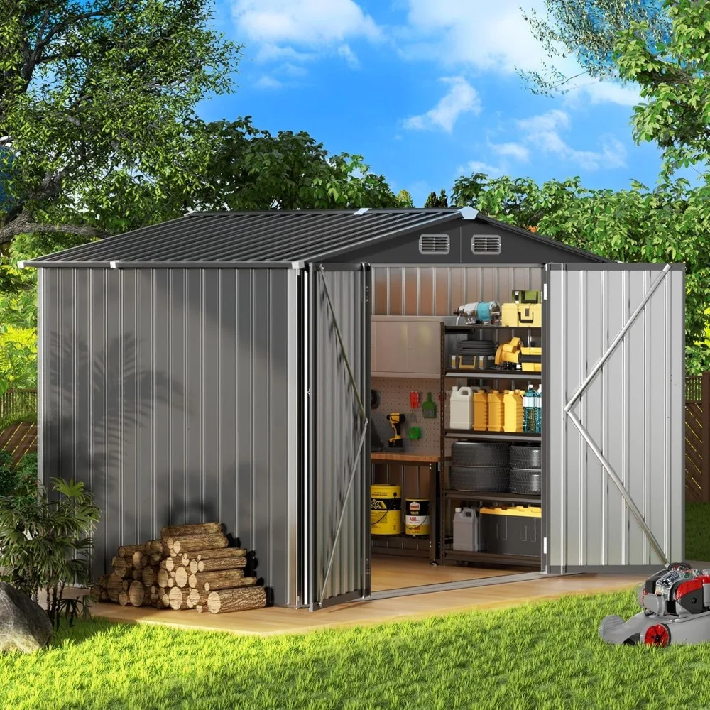 

Metal Storage Shed & Outdoor Storage, Outdoor Steel Storages Shed with Sloping Roof, Utility and Tool Garden Sheds, Customized