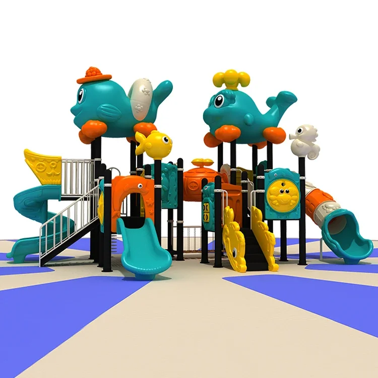 Large Outdoor Plastic Slide for Kindergarten and Garden Playgrounds Amusement Park Equipment