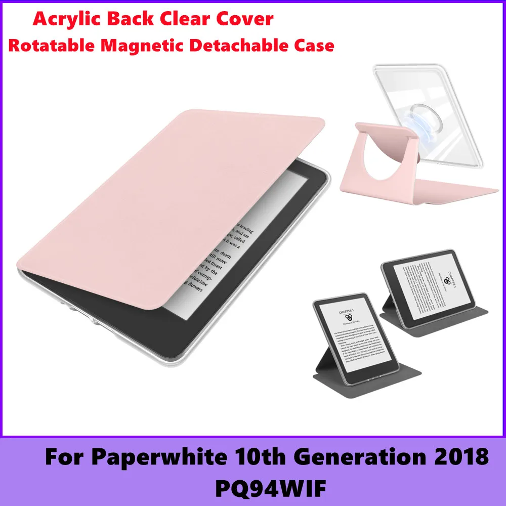 

PU Leather Magnetic Detachable Case Protective Shell For Kindle Paperwhite 4 10th PQ94WIF 2018 Released Ebook Stand Smart Cover