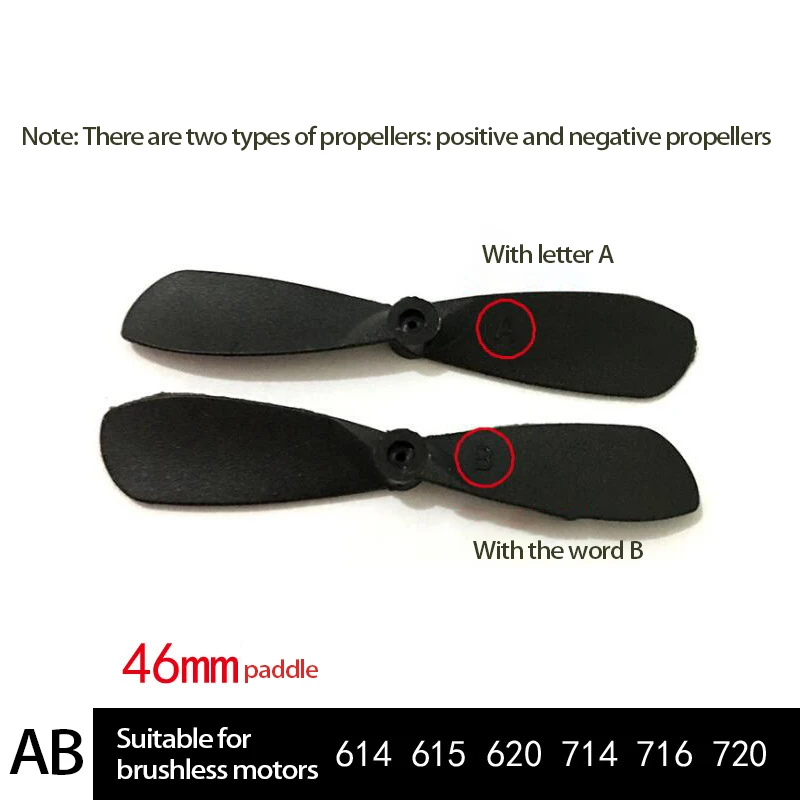 10pcs Remote Control Glider 614 Motor Dedicated Nylon Propeller Blade Shaft 0.8mm 46mm Front And Back Blades