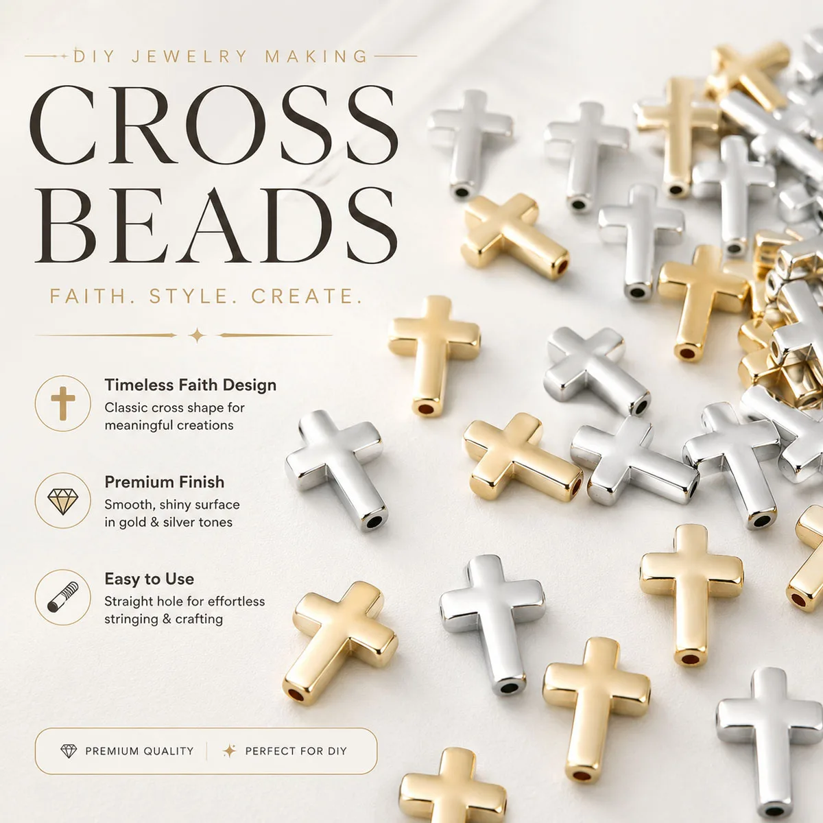 9x12mm CCB Cross Multicolor Handmade DIY Beads Loose Bead Bracelets Necklaces Pendants Decorative Accessories