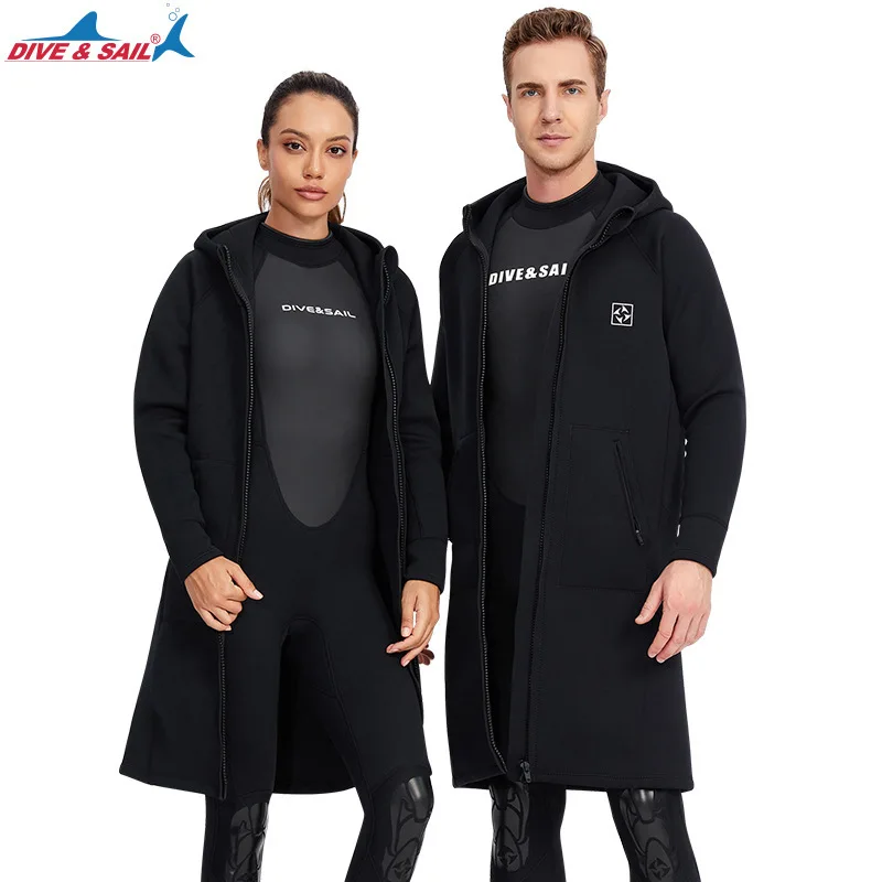 

DIVE&SAIL diving suit 3MM one-piece hooded diving suit, thick and warm windbreaker, paddle board sailboat surfing cloak