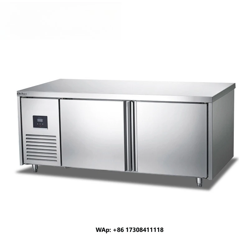 Customizable Stainless Steel 2-Door Workbench Air Cooler Undercounter Freezer Chiller