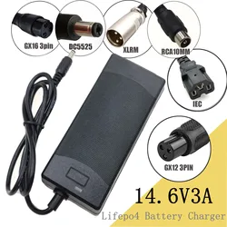 14.4 or 14.6V 3A Battery charger for 4S 3.2V 4series Lifepo4 Battery pack with 3A constant charging current