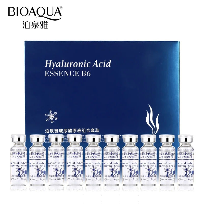 BIOAQUA 10pcs/lot Moisturizing Vitamins Hyaluronic Acid Serum Facial Skin Care Anti Wrinkle Anti Aging Collagen Essence Liquid