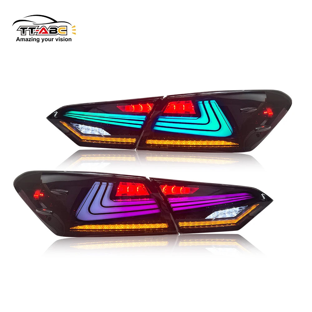 

TT-ABC RGB Tail Light for Toyota Camry 2018-2024 SE LE XLE XSE TRD 8th Rear Lights DRL Sequential Turn Signal Animation