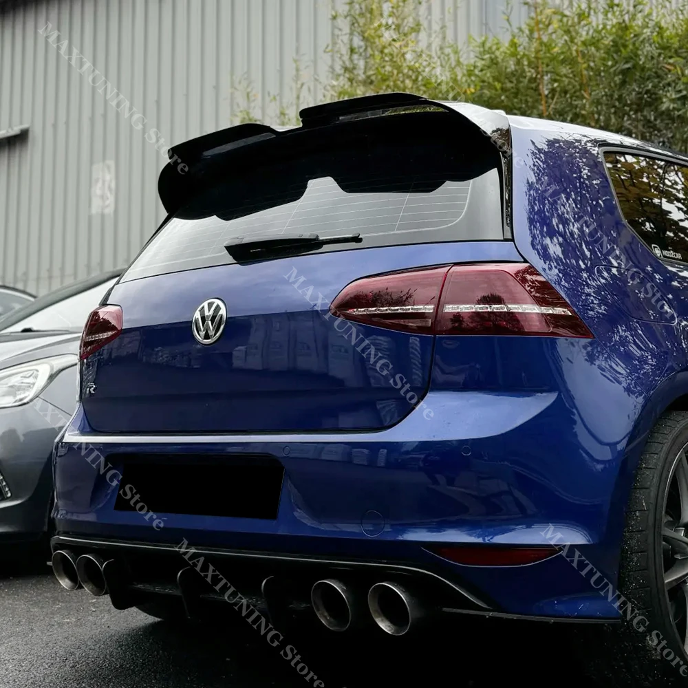 2pcs Glossy Black For Oettinger Roof Spoiler Extentions Flaps Rear Wing For VW Golf 7 MK7 MK7.5 GTI GTD GTE R R-LINE 2012-2020 view 2