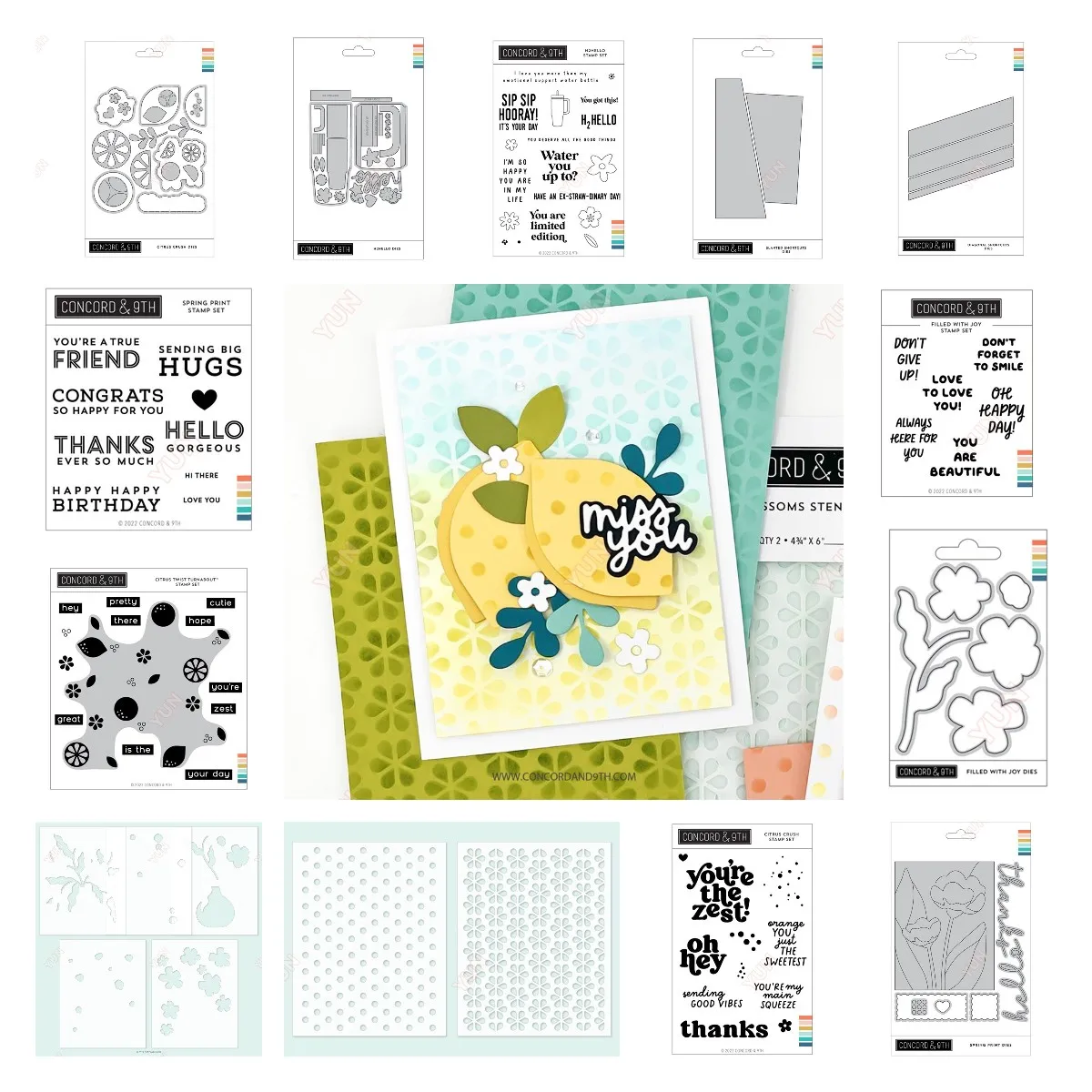 Riempito di gioia Citrus Twist Turnabout fustelle inclinate in metallo e timbri in Silicone Stencil carta per Scrapbooking fai da te fatta a mano