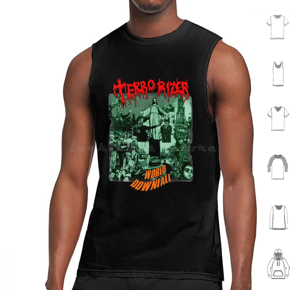 

World Downfall Terrorizer-Classic Old School Death Grind Metal Tank Tops Vest Sleeveless Metal Underground Music Death Metal